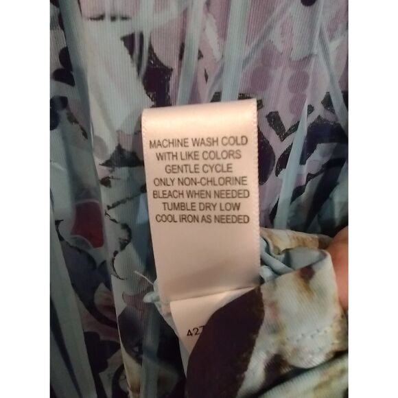 One World Live and‎ Let Live Purple Paisley Babydoll Top Size Petite Small - Picture 8 of 8